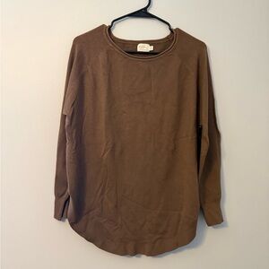 Dry Goods Brown Crewneck Long Sleeve Top